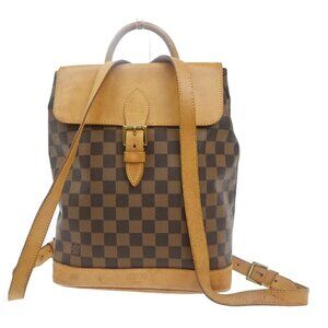 LOUIS VUITTON Logo Arlequin Backpack Bag Damier Ebene Brown N99038 97EE985